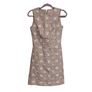 Michael Kors Sleeveless Casual Linen Embroidered Dress- size 00
